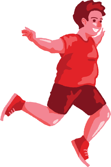 Chubby boy jumping side view PNG, SVG