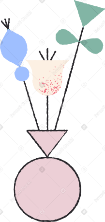 flowers in vase Illustration in PNG, SVG