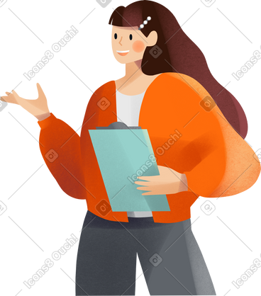 Young woman with tablet PNG, SVG