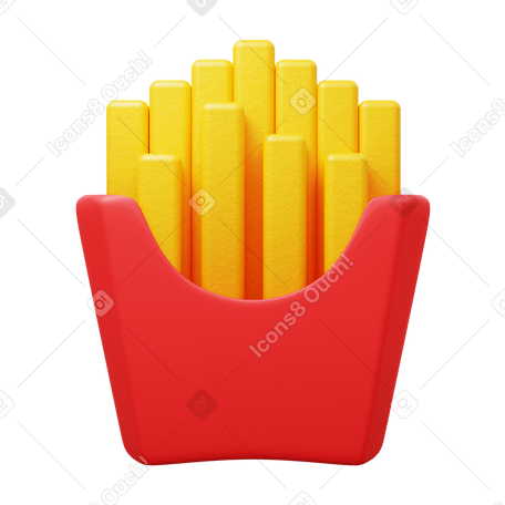 3D french fries в PNG, SVG