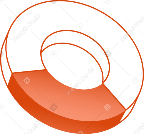 주황색과 흰색 원형 차트 PNG, SVG