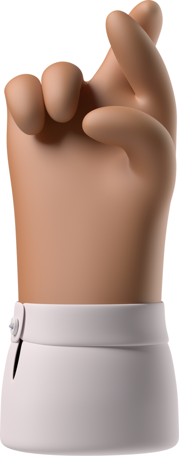 Brown skin hand with fingers crossed PNG, SVG