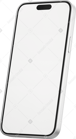 3D smartphone with blank screen turned left Illustration in PNG, SVG