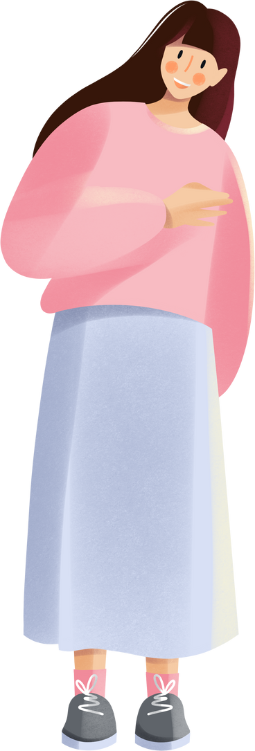 young woman in a skirt PNG, SVG