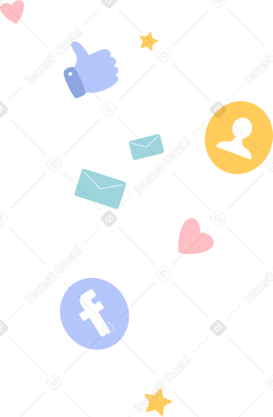 social media icons Illustration in PNG, SVG