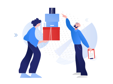 Man with clipboard receiving delivery PNG, SVG