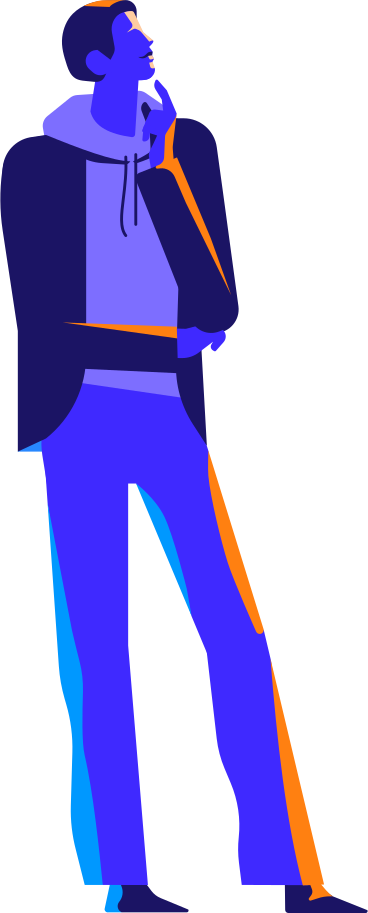 man standing and thinking PNG, SVG