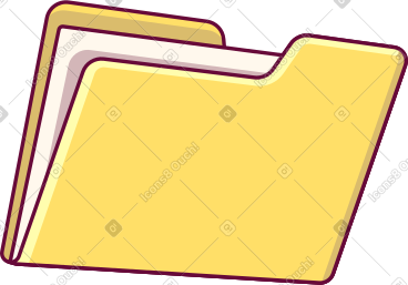 Yellow folder with documents PNG, SVG