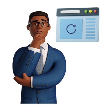 Businessman waiting for a web page to load PNG, SVG