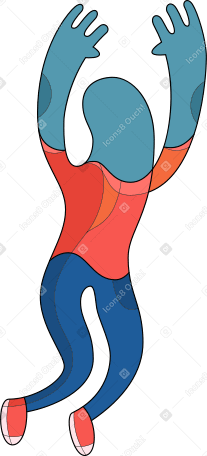 man thin jumping Illustration in PNG, SVG