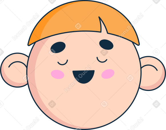 face with closed eyes Illustration in PNG, SVG