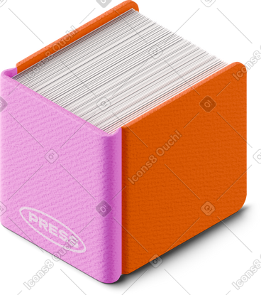 Isometric view of chunky book PNG, SVG