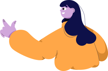 woman shows something with her hand PNG, SVG