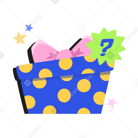 Geschenkbox mit schleife und fragezeichen PNG, SVG