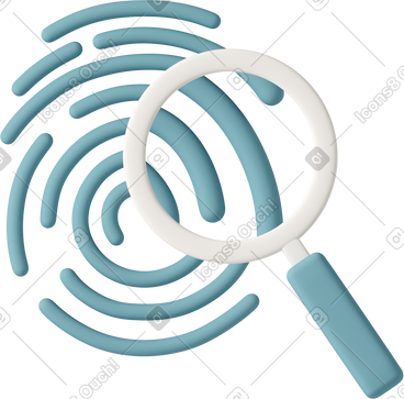 Fingerprint and loupe PNG, SVG