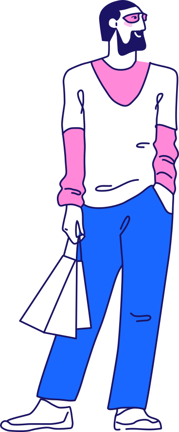 Hombre con bolsas de compras PNG, SVG