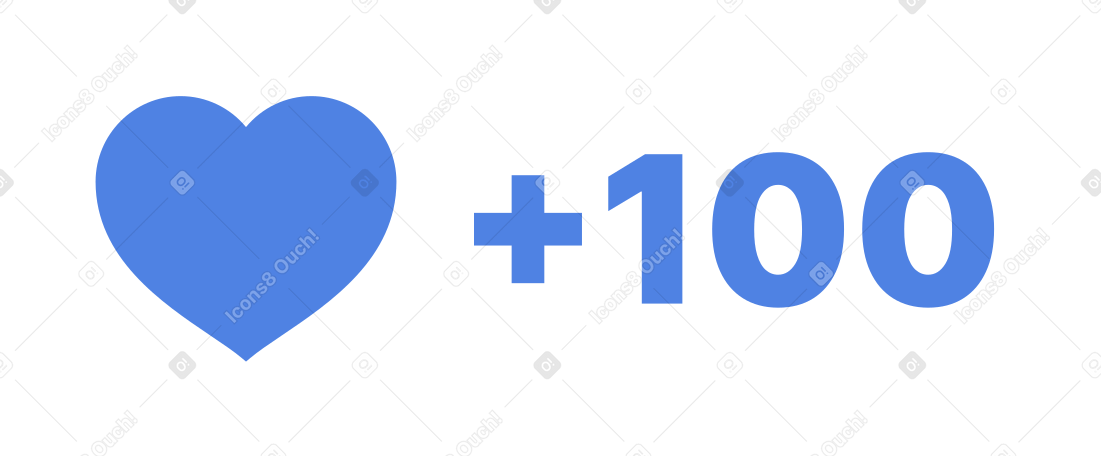 plus one hundred likes PNG, SVG