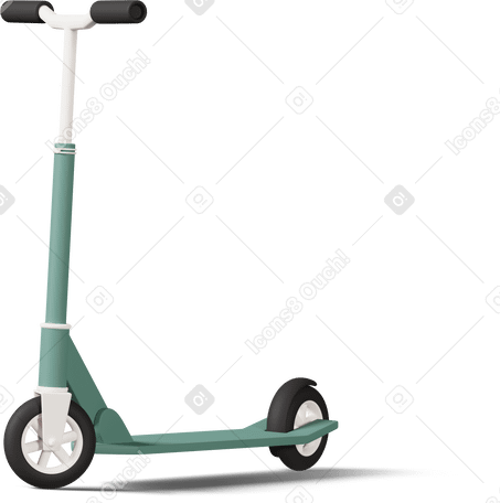3D kids scooter turn left Illustration in PNG, SVG