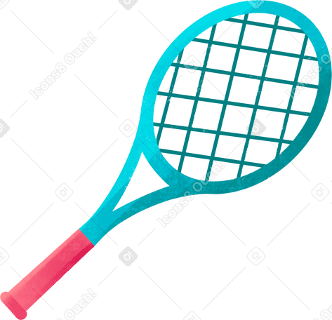 blue tennis racket Illustration in PNG, SVG