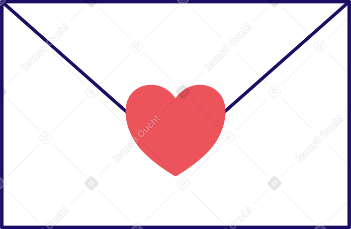 envelope com coração PNG, SVG