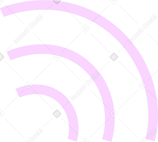 pink wave wifi Illustration in PNG, SVG