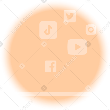 social media background in a circle PNG, SVG