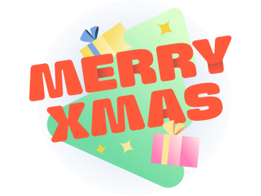 Lettering Merry Xmas with gift boxes and christmas tree text PNG, SVG
