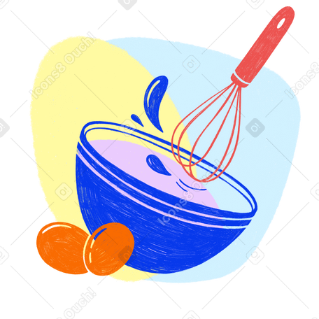 Cooking with a whisk for baking mix Illustration in PNG, SVG