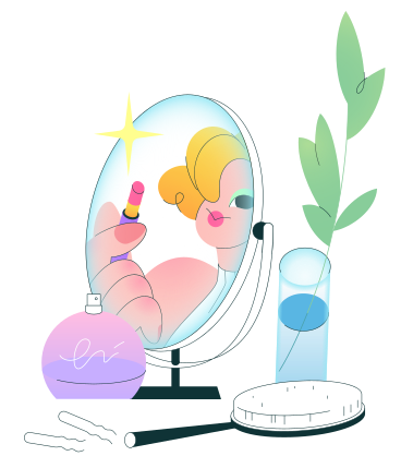 Beauty tools and reflection mirror PNG, SVG