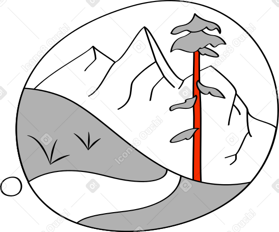 산이 있는 구름 PNG, SVG