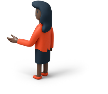 Vista trasera de una mujer negra extendiendo su mano y mirando a la izquierda PNG, SVG