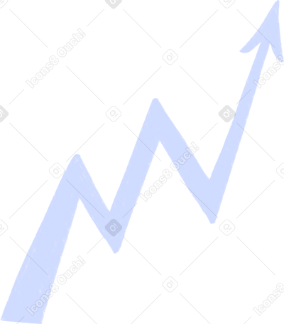 white growing arrow graph Illustration in PNG, SVG