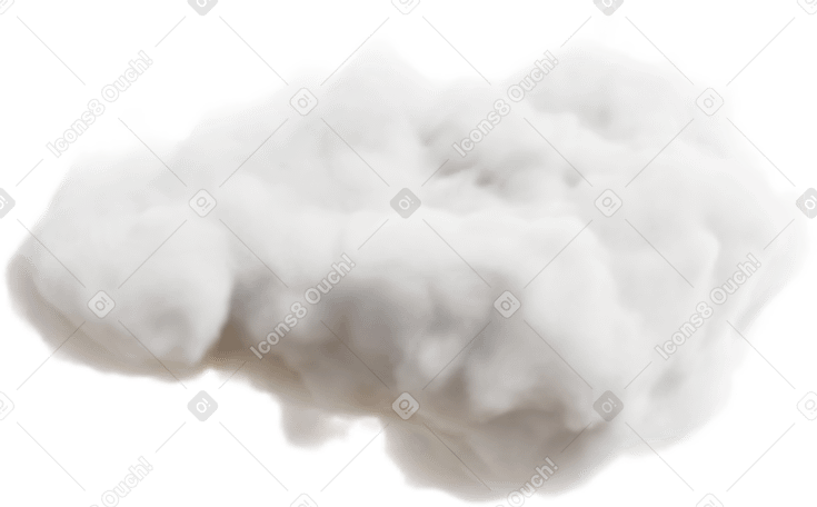 3D white fluffy cloud PNG, SVG