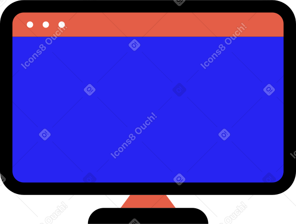 browser blue screen monitor Illustration in PNG, SVG