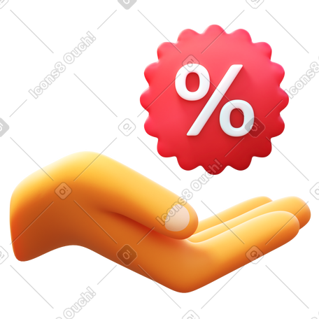 3D get a discount PNG, SVG