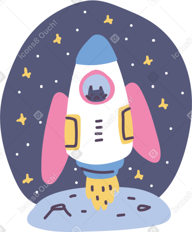 Spaceship travelling in space PNG, SVG