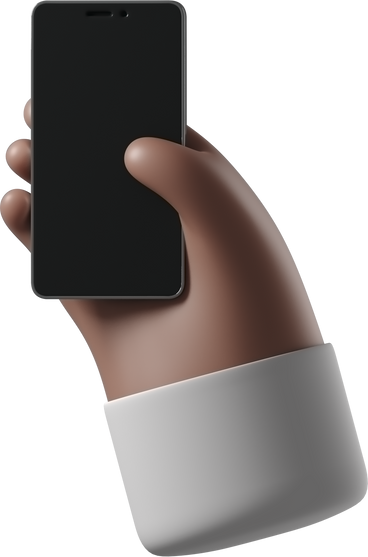Braune hauthand mit einem telefon PNG, SVG