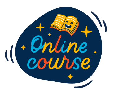 Online course lettering and book PNG, SVG