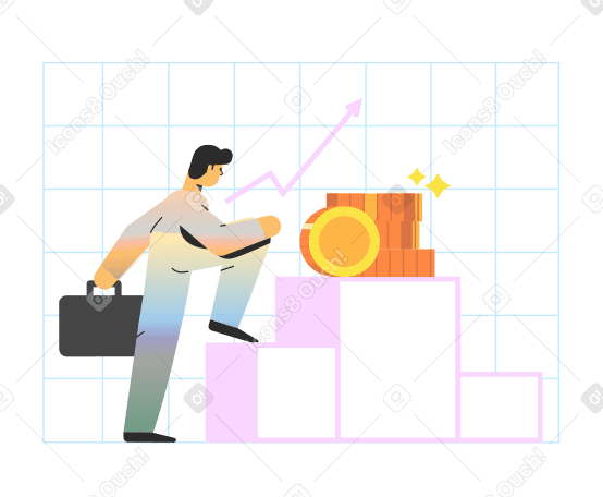 The goal is money  Illustration in PNG, SVG
