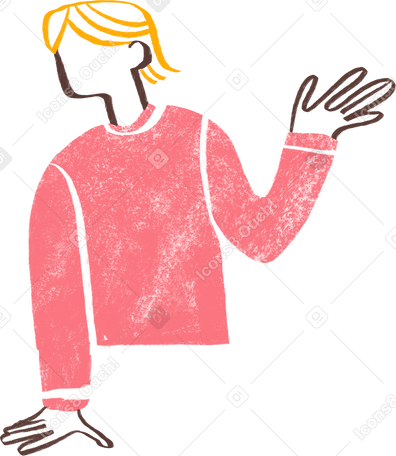 top part of blond man standing Illustration in PNG, SVG