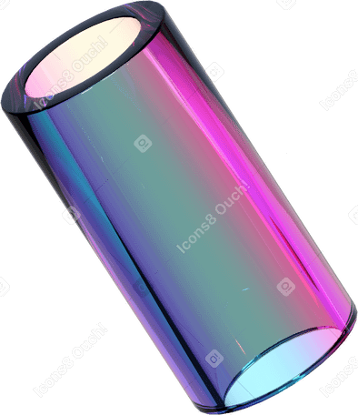 3D Tubo di vetro iridescente PNG, SVG