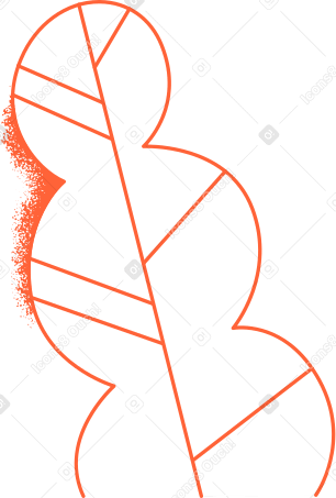 vein red outline leaf PNG, SVG