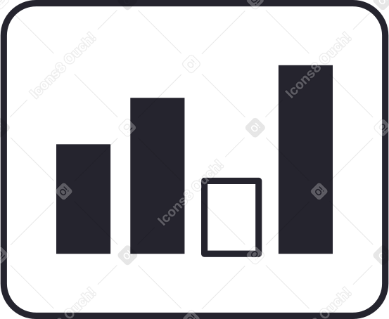 white rectangular analytics icon Illustration in PNG, SVG