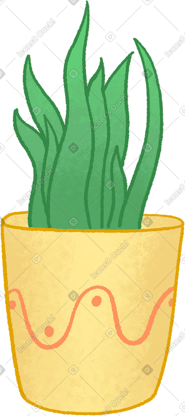 Houseplant in yellow pot PNG, SVG