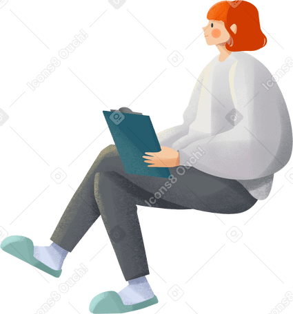 young woman psychologist with red hair PNG, SVG