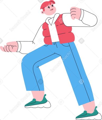 man stepping on something and holding something Illustration in PNG, SVG