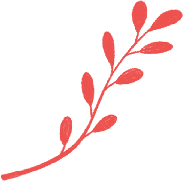 red twig with leaves PNG, SVG