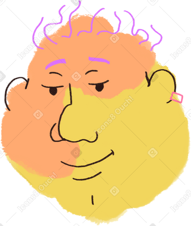 man with earring PNG、SVG
