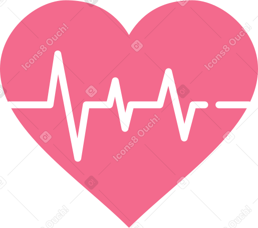 heart with cardiogram Illustration in PNG, SVG