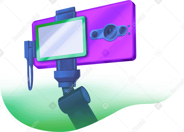 phone attached to a tripod for video recording PNG, SVG